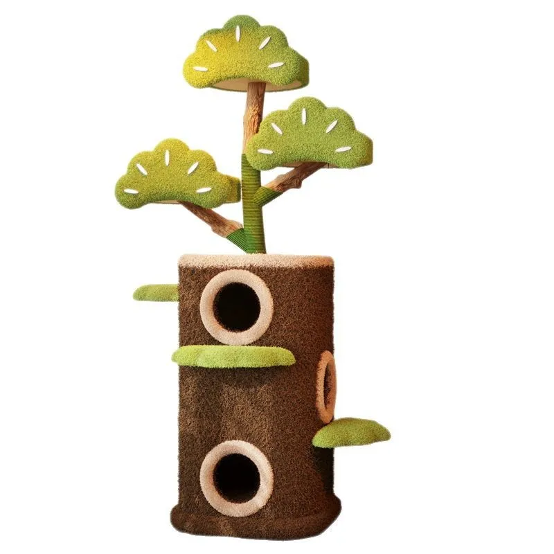 Welcome pine tree house cat tree integrated, universal in all seasons, hole cat scratching pillar does not occupy the cat