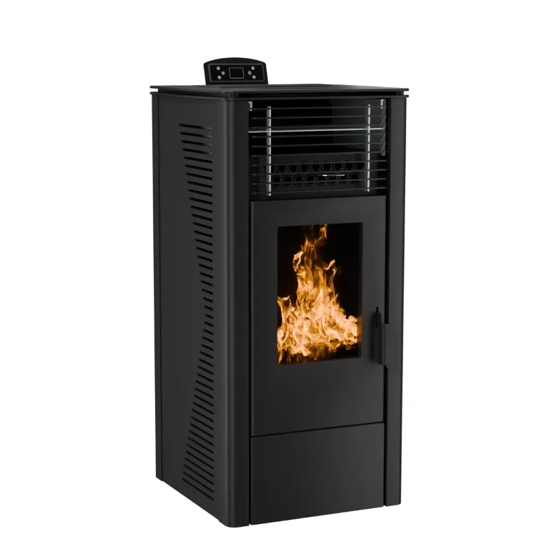 Modern Design Cast Iron Freestanding Fireplace Wood Burning Pellet Stove with Remote Control