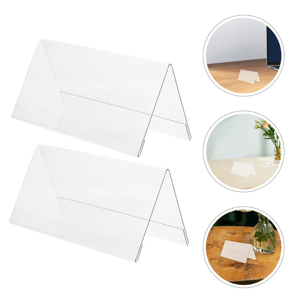 

10 шт. акриловых V-образных двусторонних держателей для именных табличек, прозрачные настольные подставки для демонстрации, 150x80 мм, офисные именные бейджи
