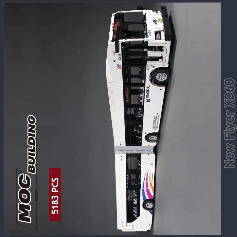 

New Flyer MOC XD60 Articulated Bus Building Blocks Creative Motor Technology Bricks DIY Assembly City Vehicle Model Toys Gifts