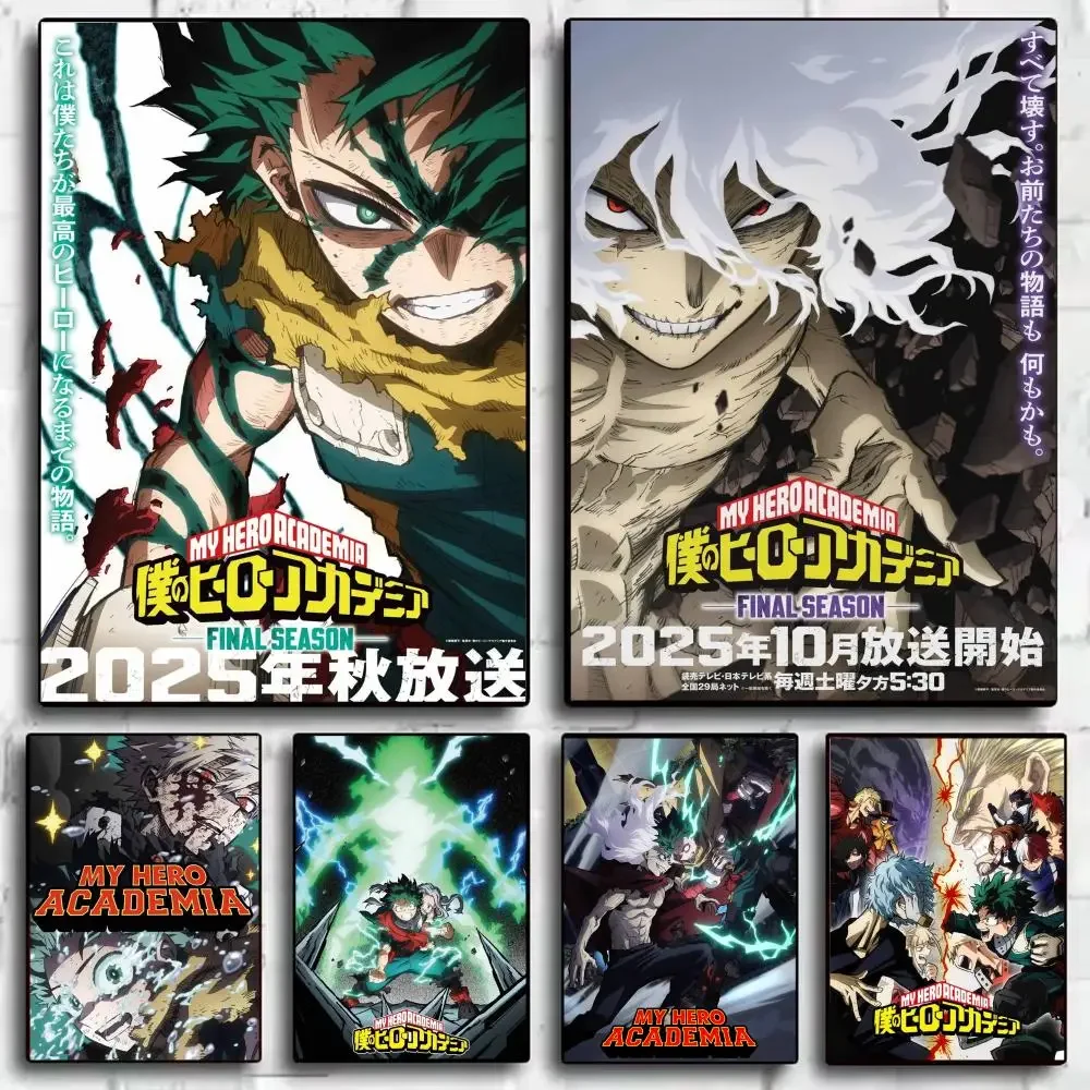 Anime M-My Hero Academia Poster Japandi Wall Art Canvas Print Minimalist Japanese Style Bedroom Decor