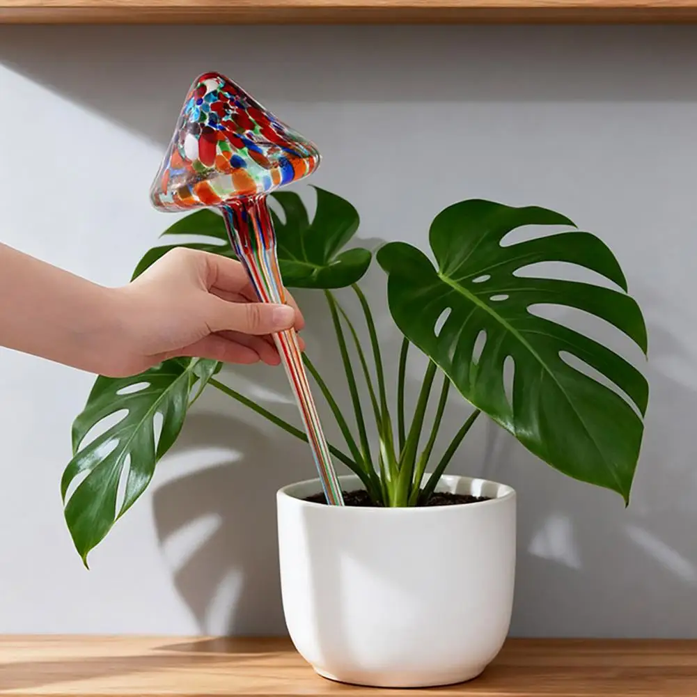 Glass Mushroom Shape Plant Watering Device UV Resistant Large Self Watering Bulb Automatic Flower Waterer Plant Watering Tool