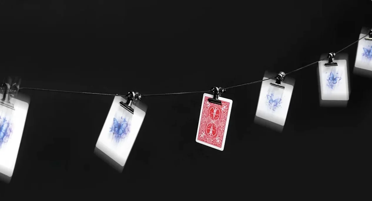 Gravity Clips Mind Reading Magic Trick Selected Card Visual Revelation Effect No Sleight of Hand Gimmicks Magicians Props