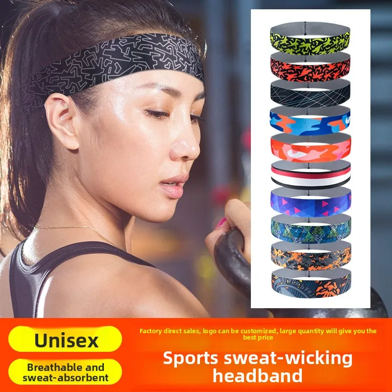 Men Women Sweat Absorbing Fitness Headband Antiperspirant Sports Headwrap for Basketball Running Training Gym Protective