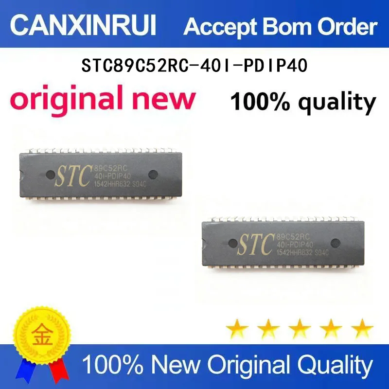 (5-100 Pieces) New stock STC89C52RC-40I-PDIP40 STC89C52 DIP40 industrial grade IC