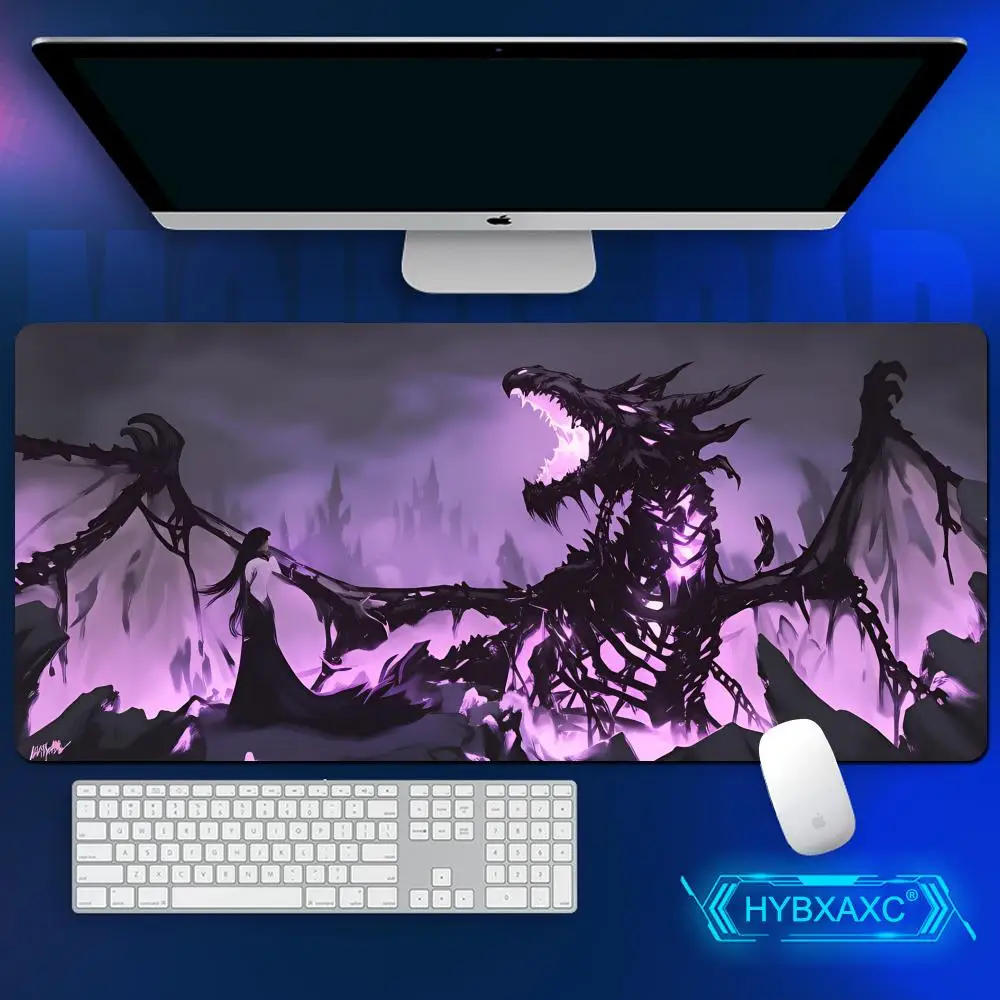 

HYBXAXC Black dragon mouse pad playmat large desk mat gaming mats gamer accessories keypad expansion pads rubber anti-slip base