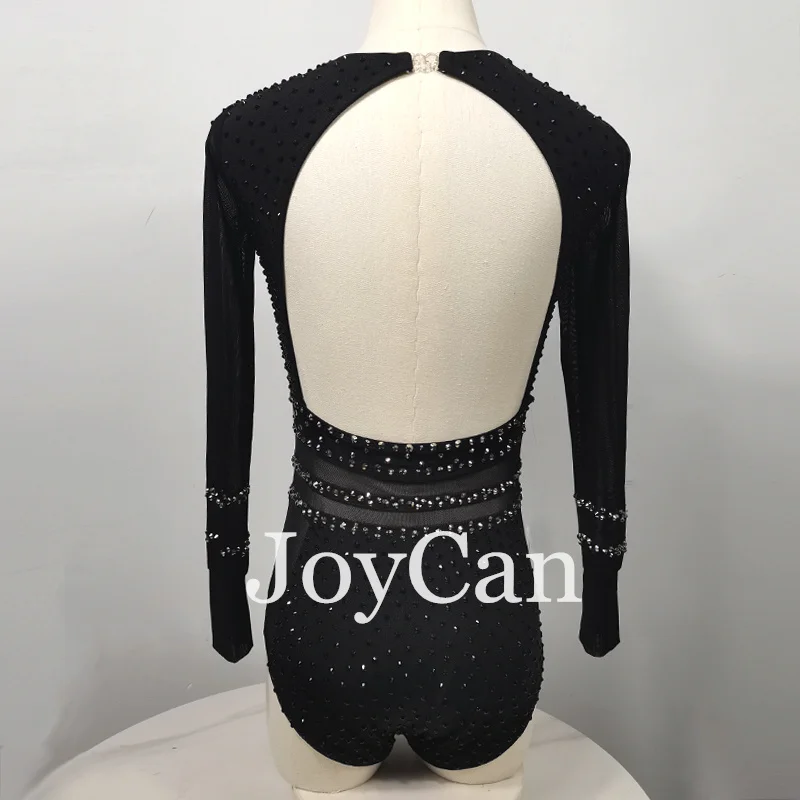 JoyCan Rhthmic Gymnastics Leotards Girls Women Black Spandex Elegant Dance Wear for Competitiion