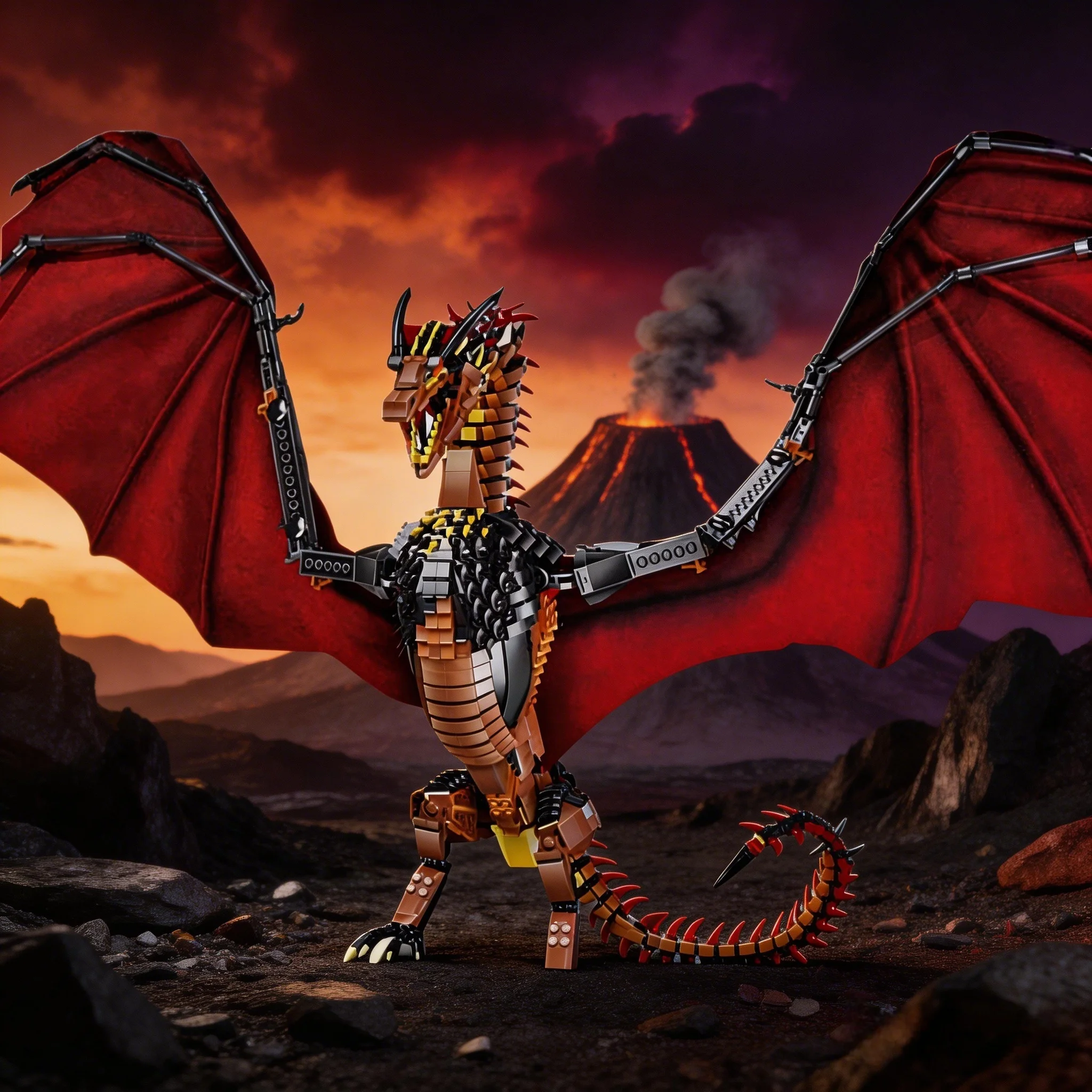 

Новый конструктор MOC: Огненно-красный летающий дракон, строительные блоки, кирпичики, подарок для взрослых на день рождения, Рождество, вечеринку