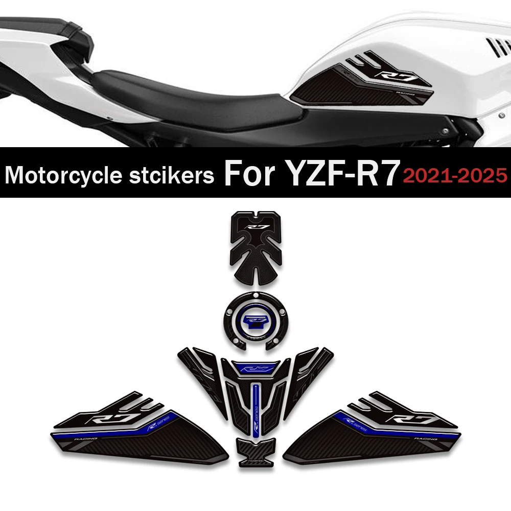 For Yamaha YZF-R7 YZFR7 YZF R7 2021-2025 3D resin Motorcycle Accessories Tank pad stickers protection decals kit