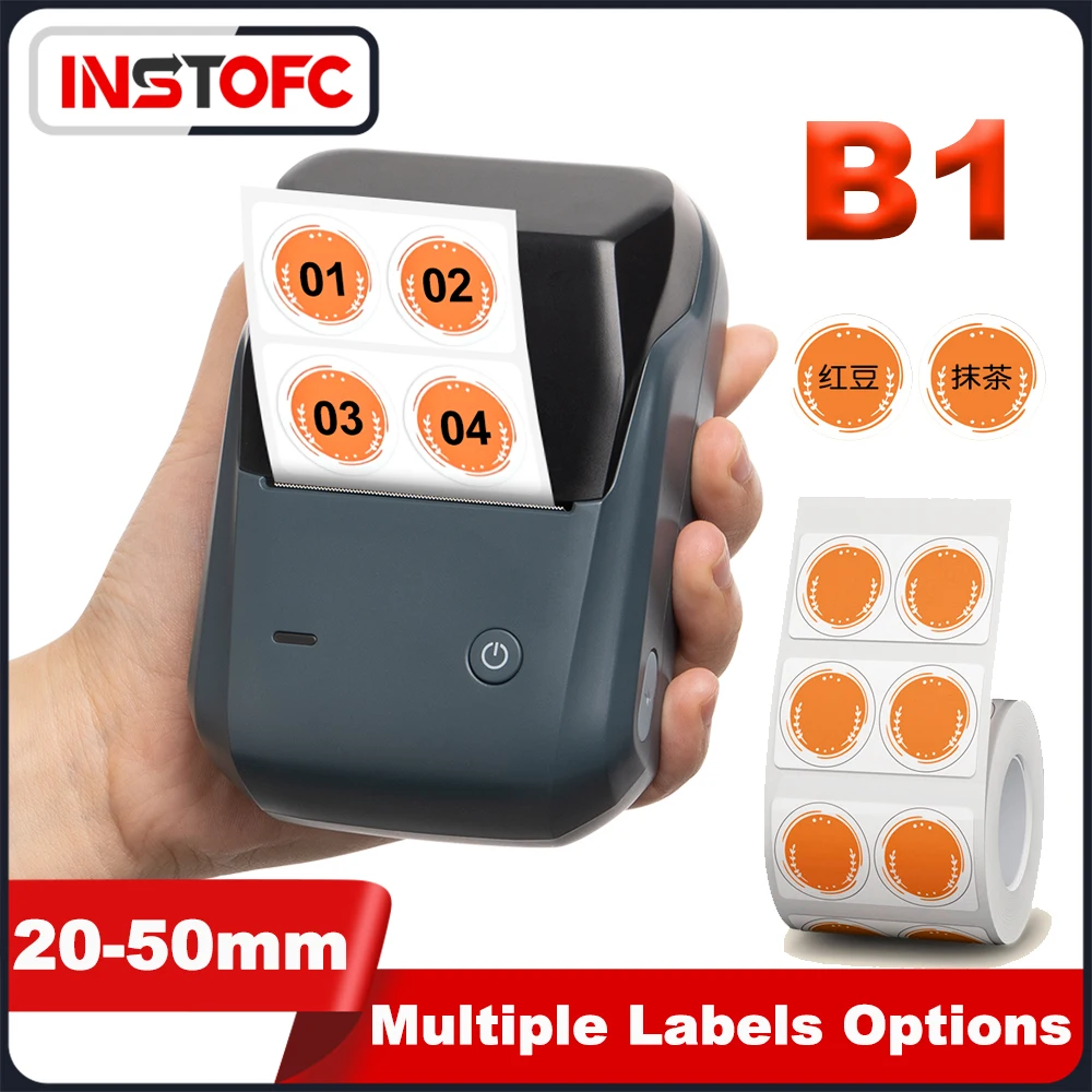 NIIMBOT B1 Wireless Label Printer Original Thermal Paper Adhesive Sticker Bluetooth Handheld Labeling Business Machines 20-50mm