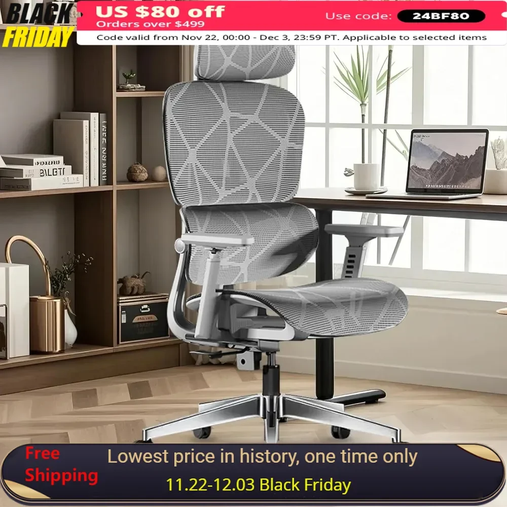 

Gaming Chair with 3-Gear Lumbar Support, 3D Armrest and Adjustable Headrest, Tilt Function, Swivel Computer Gaming Chair