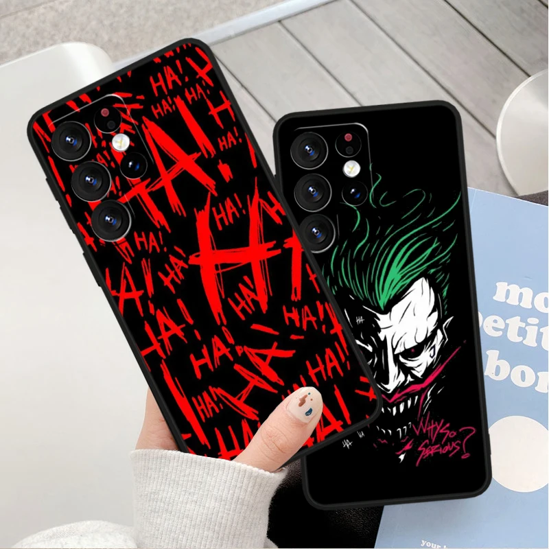 Horror J-Joker Comic per Samsung Galaxy S24 S23 S22 S21 S20 FE S10e S10 S9 Ultra Plus custodia morbida in TPU nero