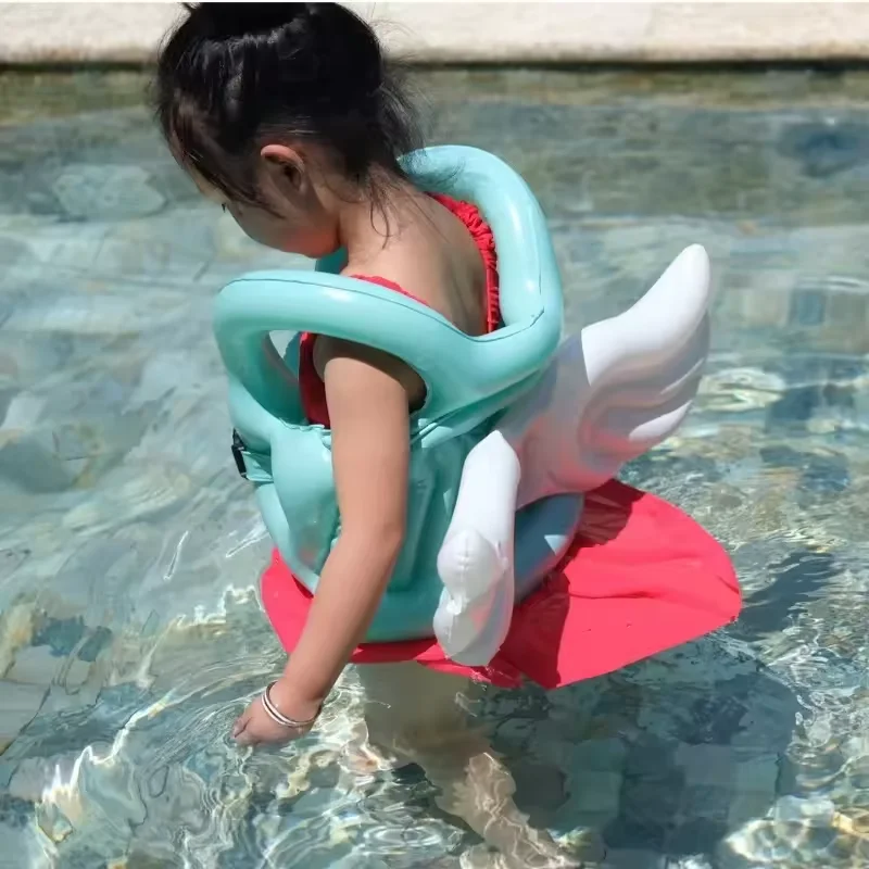 Angel Wing Buoyancy Vest 3-8 Age Kids Inflatable PVC Float Summer Pool Learn to Swim Boating Drift Safety Buoyancy Life Jacket view 3