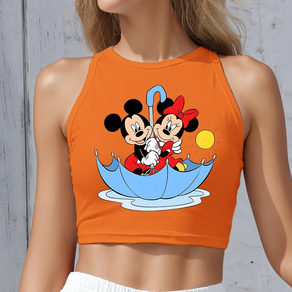 

Y2K Crop Top Women Summer Fashion Streetwear Disney Mickey Mouse Print Sleeveless Camisole Harajuku Sexy Ladies Tank Tops