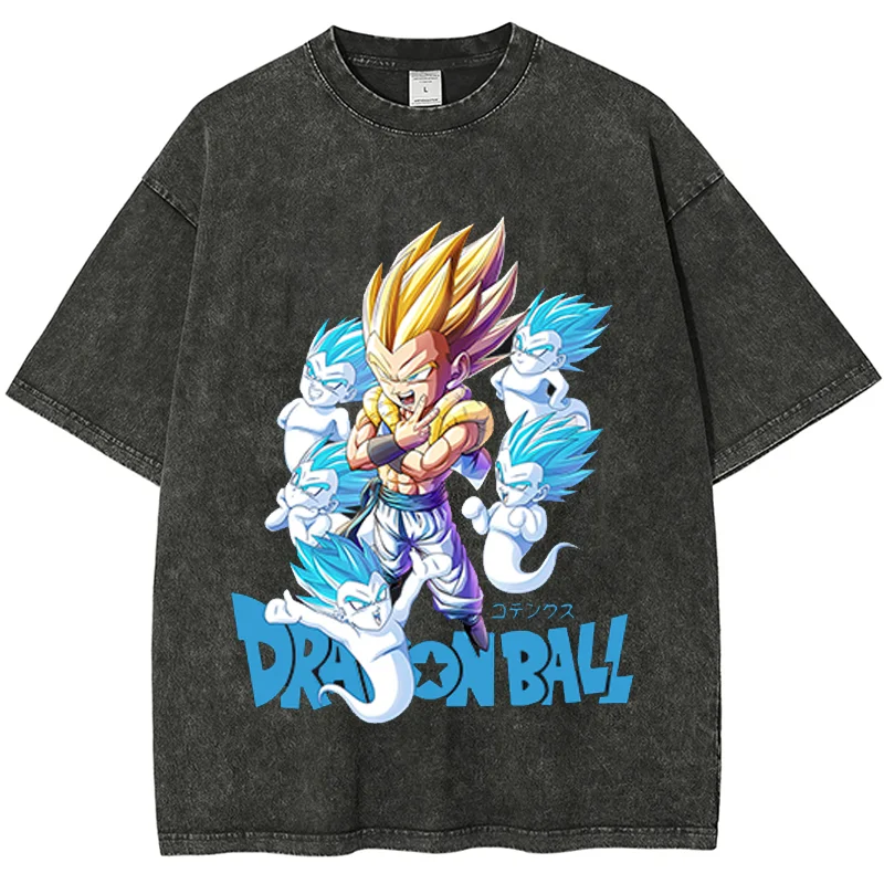 

Men's T Shirts Dragon Ball Anime Printed Vintage Washed Women's Oversized Harajuku Short Sleeve Tees Y2k Clothes Top Summer 2025