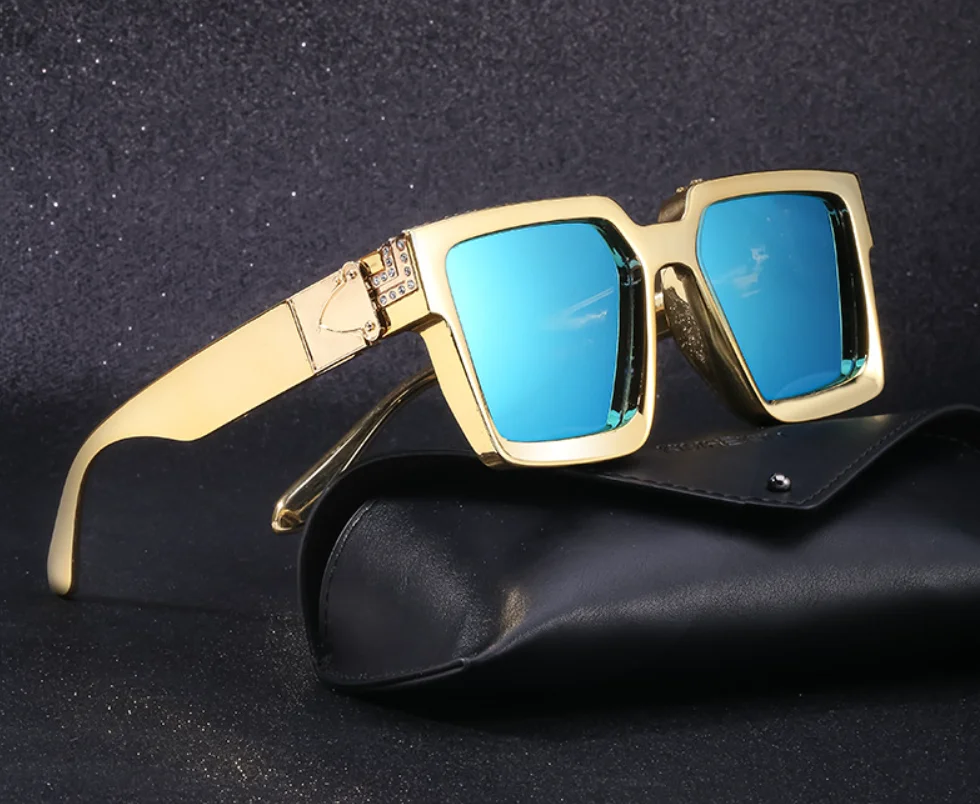 

Fashion Band Drill Women Sunglasses for Men Luxury Trending Glasses Vintage Sunglasses Square Sun Lentes Dropshipping