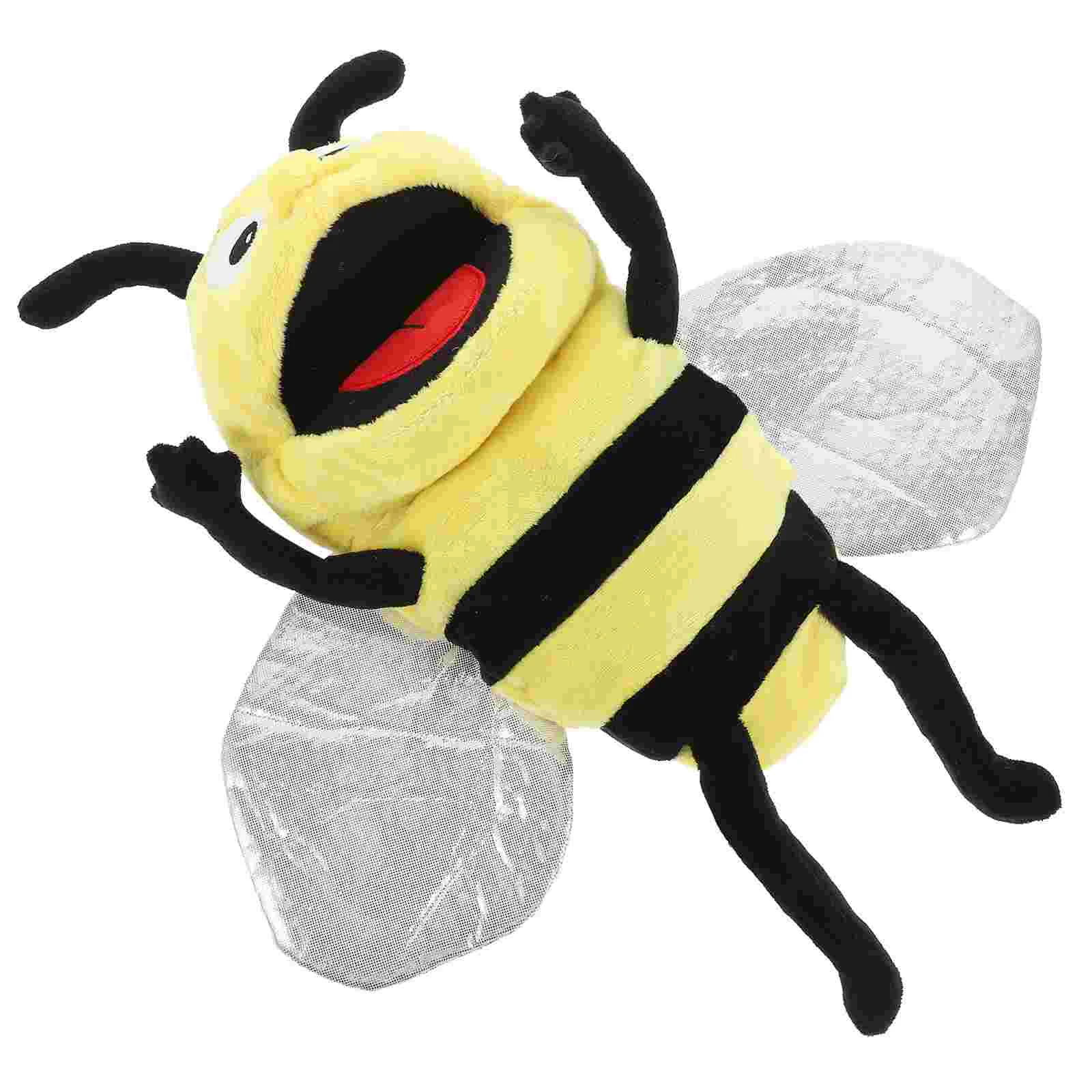 Marionnette à main en peluche abeille, jouet coule pour raconter des histoires, animal en peluche