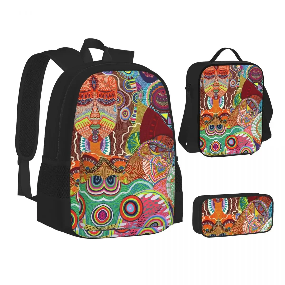 Lilith Backpacks Boys Girls Bookbag Students School Bags Cartoon Kids Rucksack Lunch Bag Pen Bag Three-Piece Set