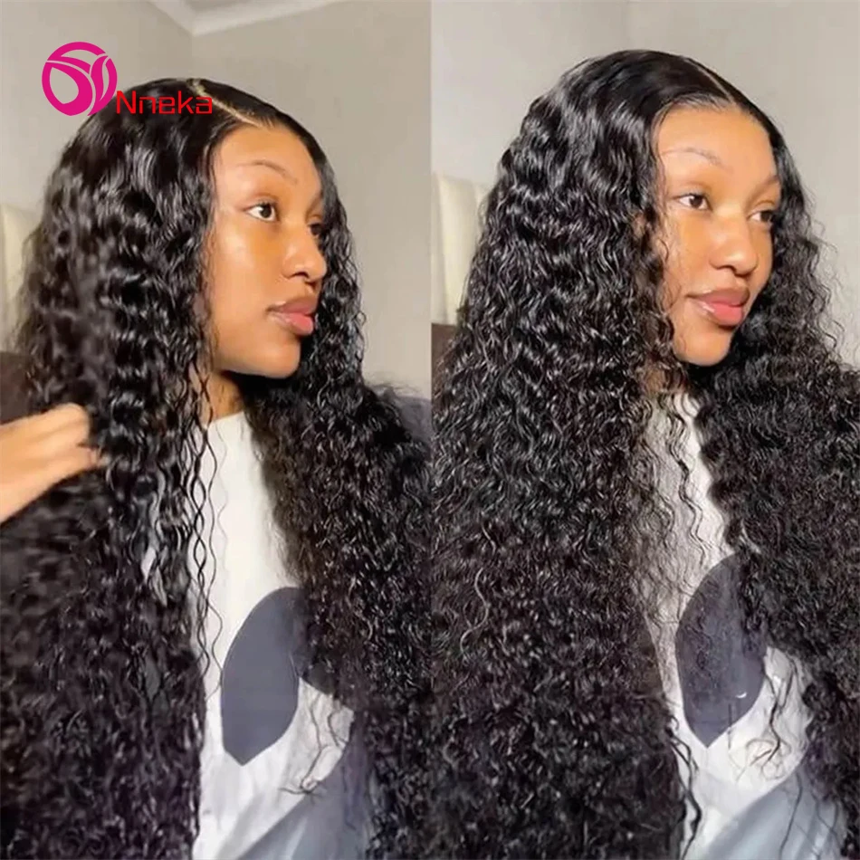 Perucas frontais do laço da onda profunda para mulheres negras, cabelo humano encaracolado, HD, 30 ", 38", 13x4, 13x6, 200 densidade