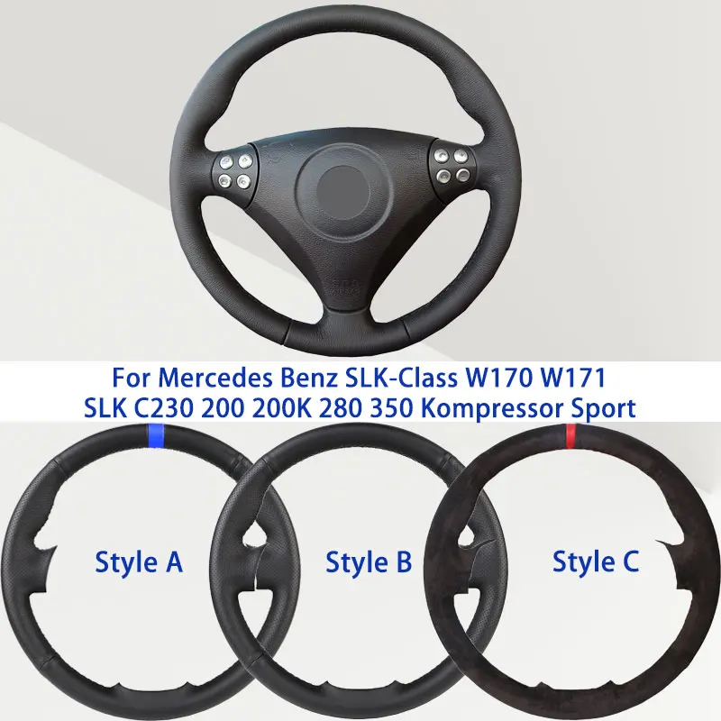 

Microfiber Synthetic Leather Car Steering Wheel Cover For Mercedes Benz SLK-Class W170 W171 SLK C230 200 200K 280 350 Kompressor