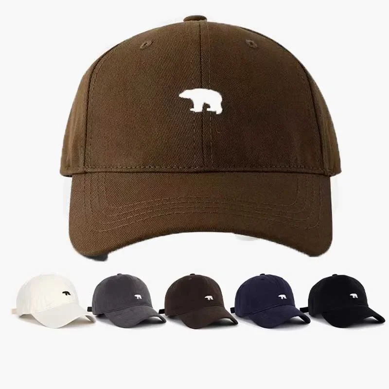

Spring Summer Baseball Cap for Women and Men Polar Bear Embroidery Hip Hop Snapback Caps Cotton Sun Hats Unisex Casual Visor Hat