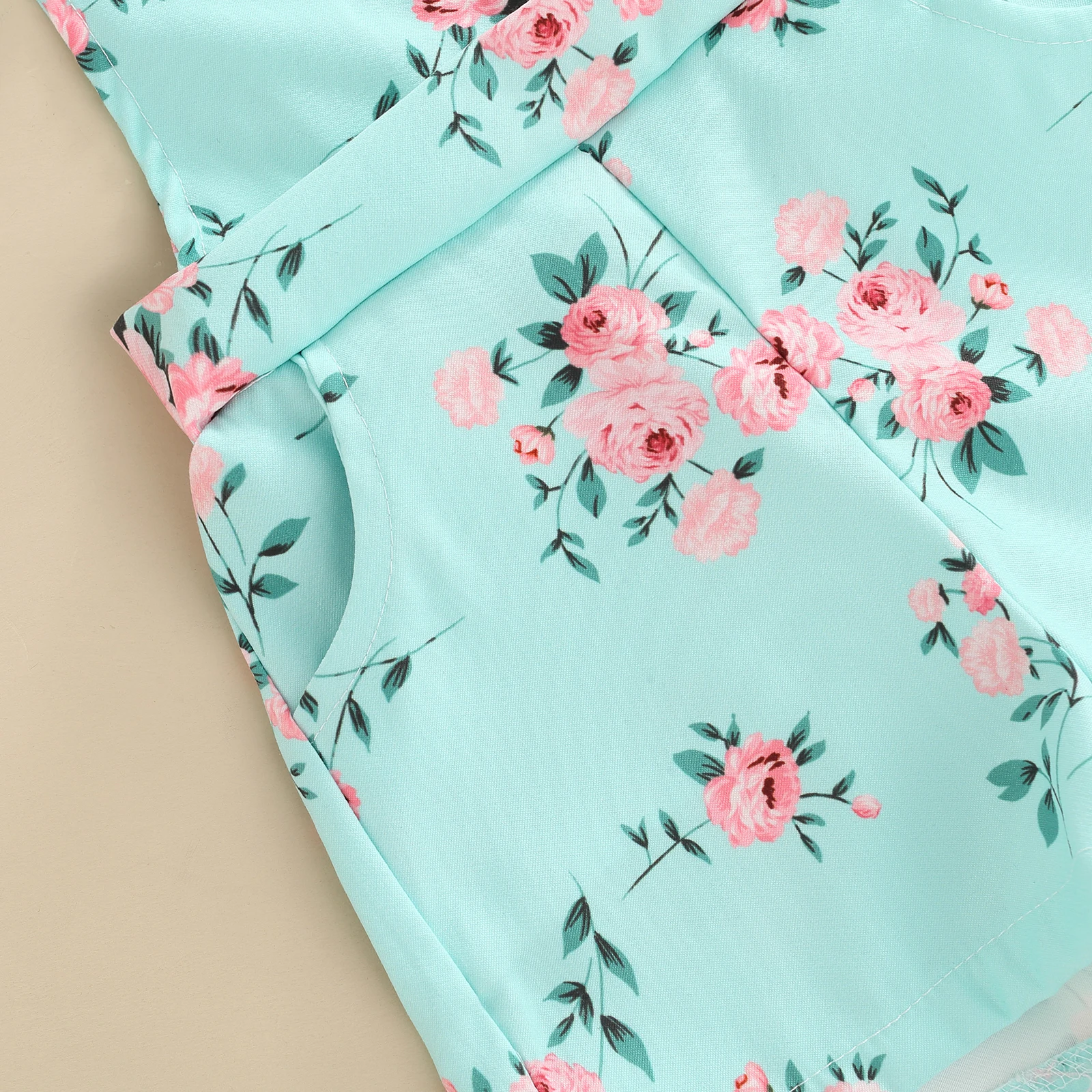 1-5Y Kids Girls Summer Outfits Solid Color Short Sleeve T-shirt Floral Suspender Shorts Overalls Sets Toddler Clothes Casual