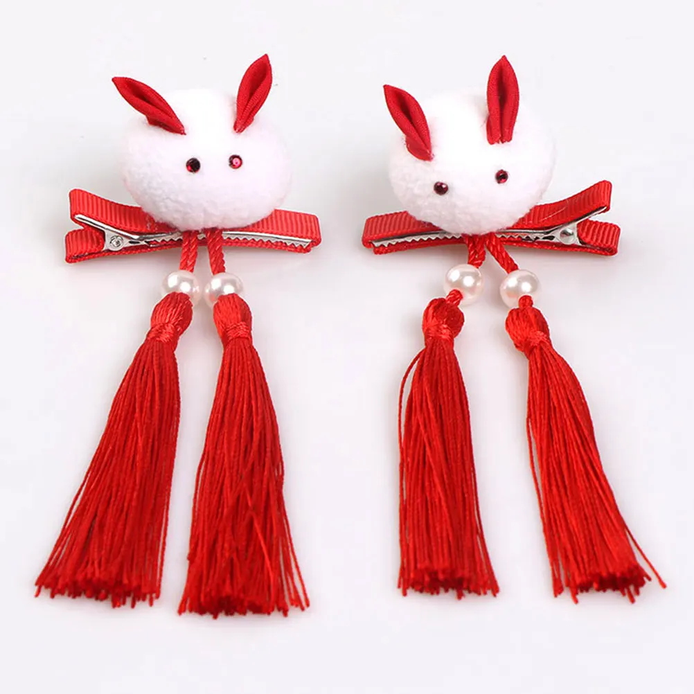

Chinese Style Hairpin Hairpins Girls Issue Card Tassel s for New Year Clips