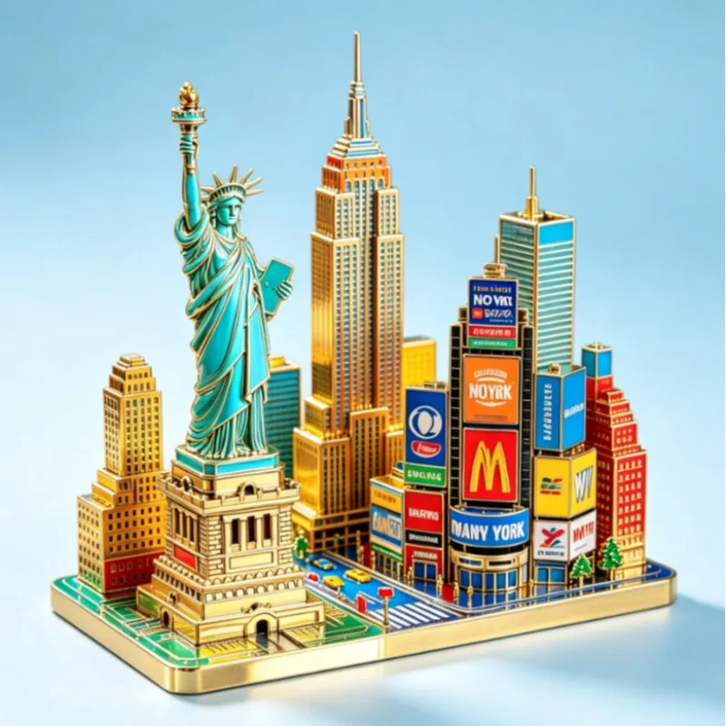 Amerika Reise-Souvenirs New York Metall-Kühlschrankmagnete Vereinigte Staaten Manhattan Freiheitsstatue Kühlschrankaufkleber Hochzeitsgeschenke – Detail 2
