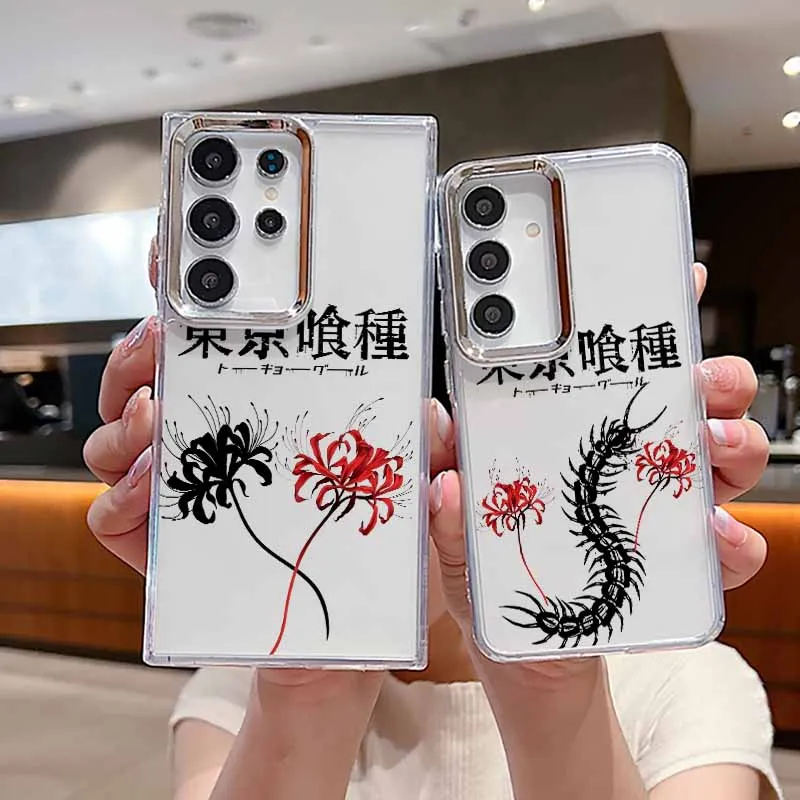 Funda de silicona transparente para teléfono Samsung S26 S25 EDGE S24 S23 S22 S21 S20 FE Ultra Plus, diseño de anime Tokyo Ghoul