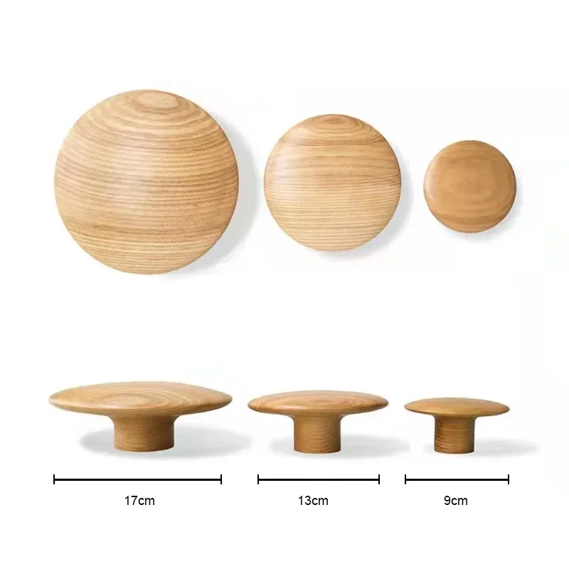 Nordic Wall Hanger Wooden Wood Round Coat Hooks Wall Decor Artworks Wall Decor Wood Round Clothes Rack Mushroom Clothes Hooks