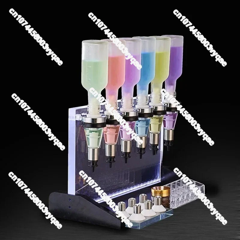 Acrylic Perfume Bar Display Small Counter 6 Pump Head Dispenser Floor Stand