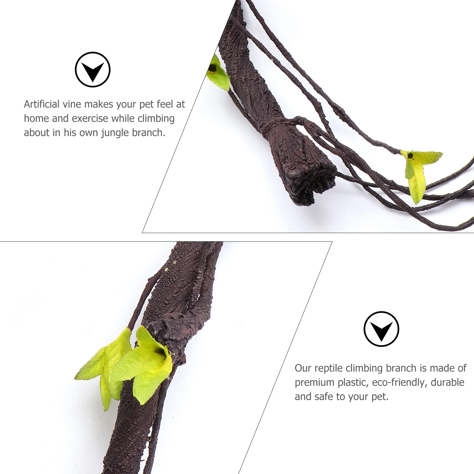 

1M Artificial For Reptile Habitat Simulation Plant Rattan Pet Box Landscape Hanging Vine Tropical Decor Plant Eco-Friendly