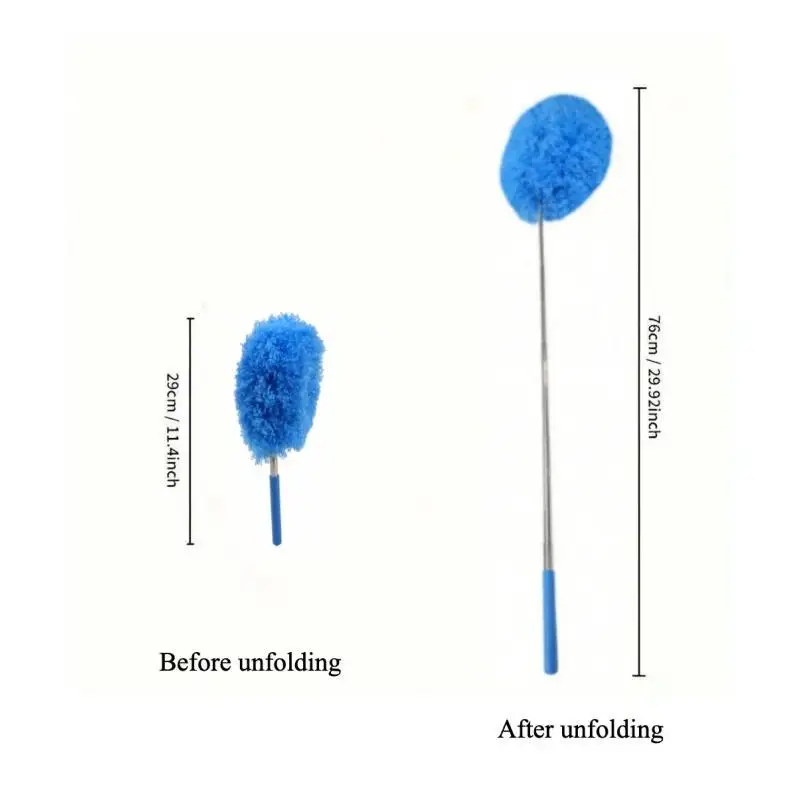 Picture 7: ﻿ Microfiber Duster Brush Extendable Retractable Duster Stainless Steel Long Handle Anti Dusting Brush Household Cleaning Tools