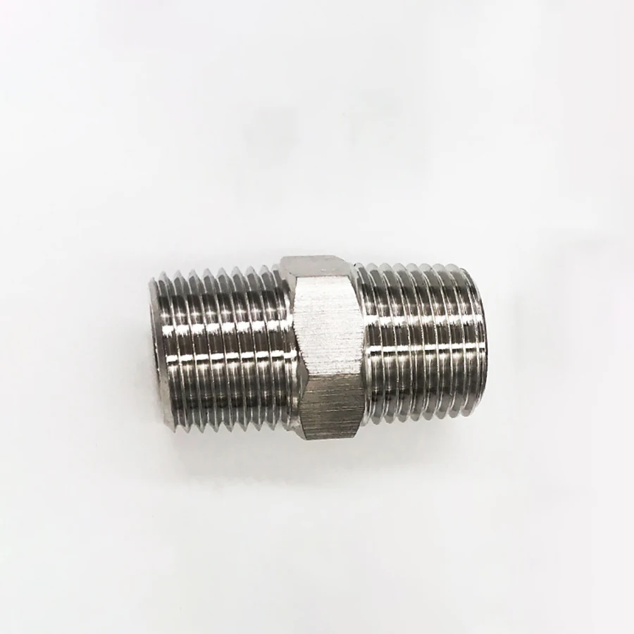 High Pressure 1/8" 1/4" 3/8" 1/2" BSPT NPT M20*1.5 Male Equal Redcuer Hex Nipple 304 Stainless Steel Connector Water Gas Propane