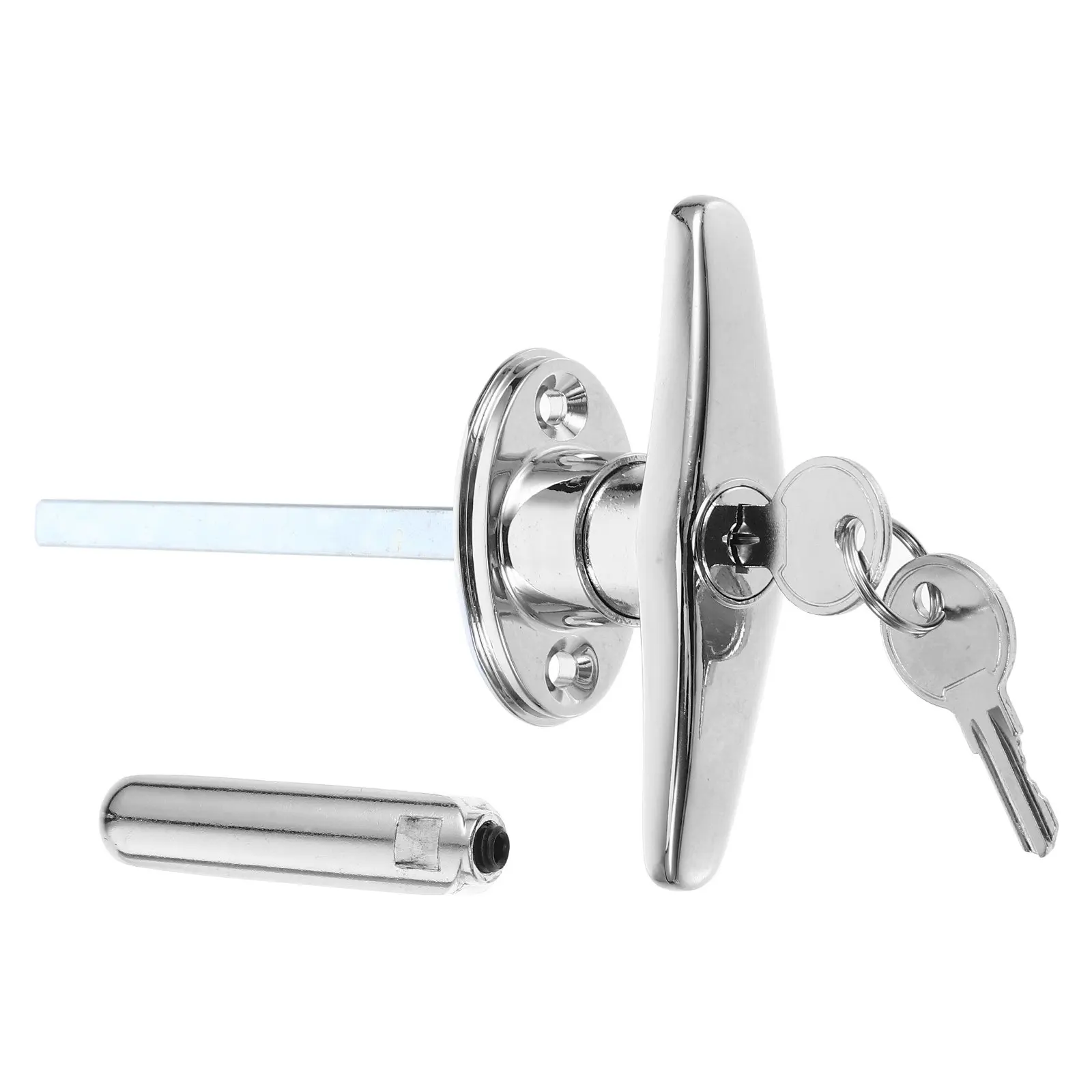 T Handle Lock Garage Door Handle Zinc Alloy Robust Security for Barn Doors Sliding Gate Lock Set with Key Shed Handles Outdoor