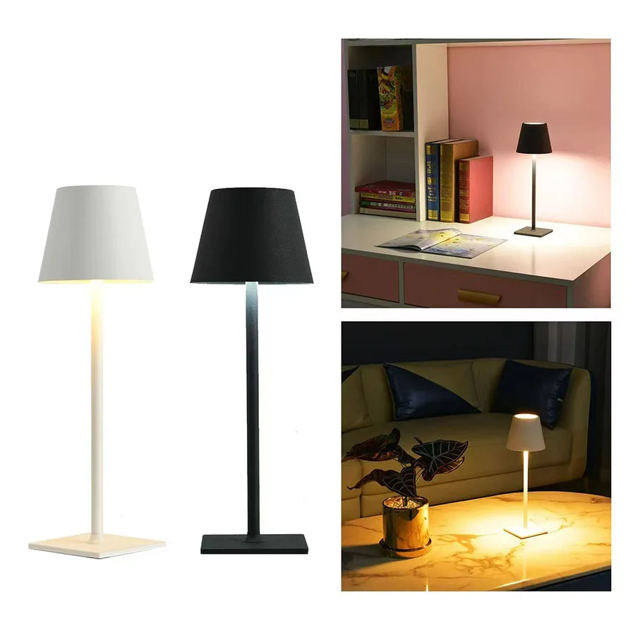 Lámpara LED de escritorio recargable, luces de mesa con Interruptor táctil, 3 colores regulables para dormitorio, sala de estar, Bar, decoración de cena, iluminación