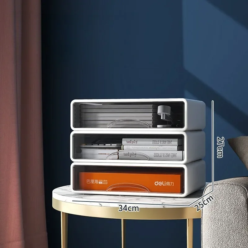 Plastic Box Desktop Organizer Drawer Makeup Storage Box Jewelry Container Stackable Large Mask Office Storage Medicine Dustproof