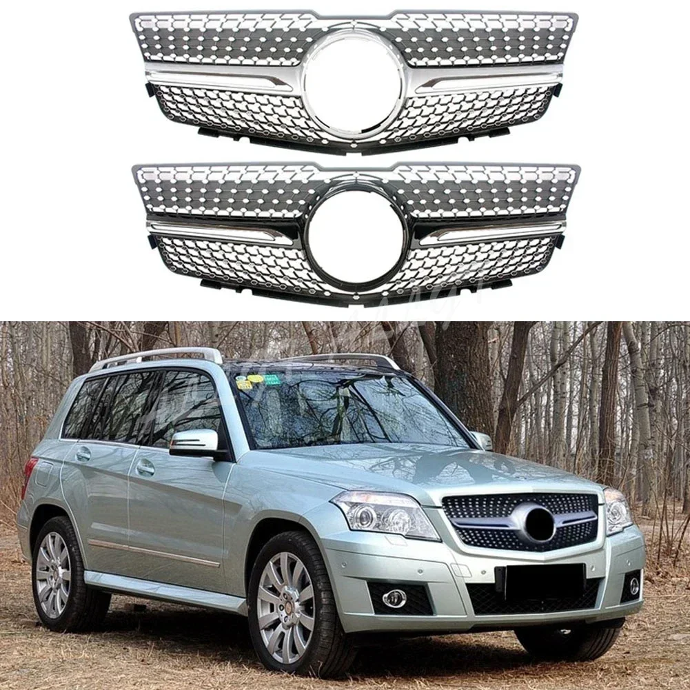 Front Racing Facelift Bumper Grille Upper Grill For Mercedes-Benz X204 GLK Class GLK280/300/350 2008-2012 Diamond