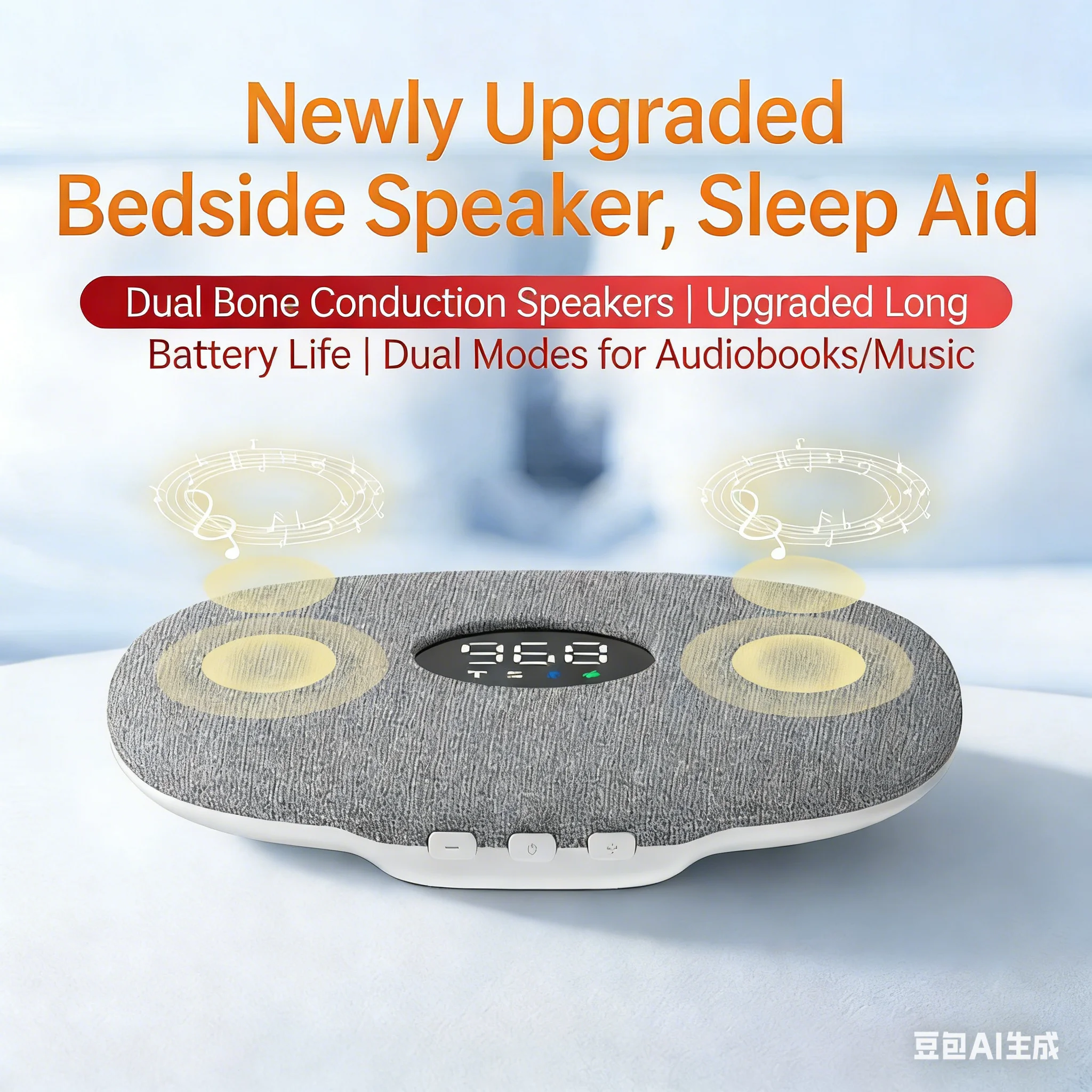 

Беспроводная Bluetooth-гарнитура для сна с костной проводимостью, стереозвуком, поддержкой TF-карт, таймером и портативным генератором белого шума