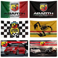 FLAGDOM 90X150CM 3X5FT Abarth Flag Polyester Printed Car Banner For Decor