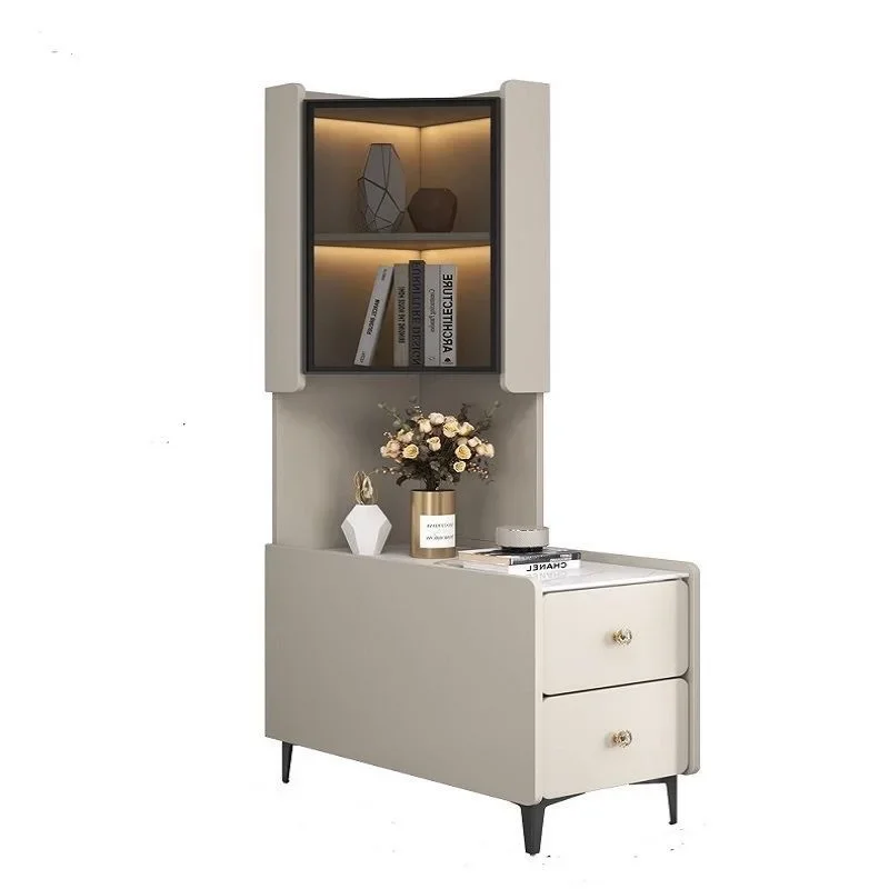 Light luxury rock slab sofa side cabinet, side cabinet, small apartment corner rack