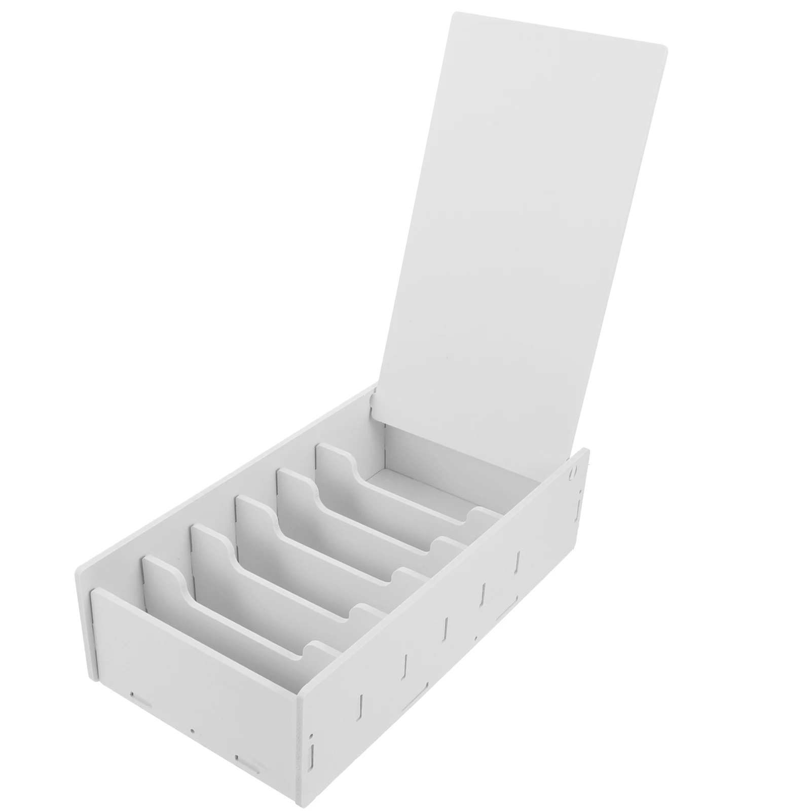 

Desktop Coin Organizer with Compartments for Bills Receipts Storage White Large Capacity Cash Box Money Sorter Container Office