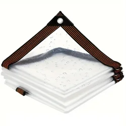 Transparent Rainproof Fabric Anti-UV PVC Outdoor Waterproof Curtain with Grommet for Gazebo Canopy Greenhouse Film