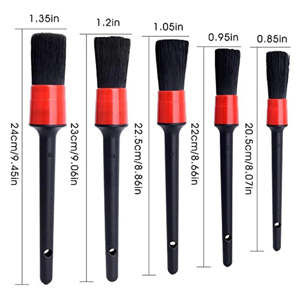 9PCS Cleaning Detailing Leather Air Vents Care Clean Tools Brush Set Dirt/Dust Clean Brush FOR Car Motorcycle Interior Exterior