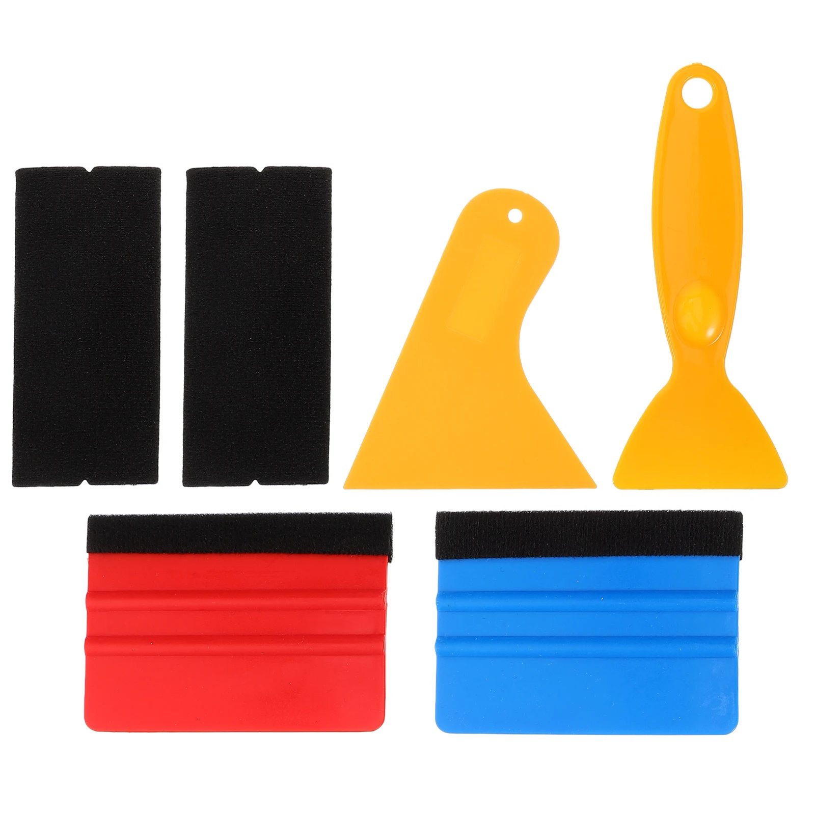 

6 Pieces Sealing Scraper Set Sturdy Plastic Felt Edge Car Film Tools Vinyl Wrap Installation Squeegee Tinting Wallpaper