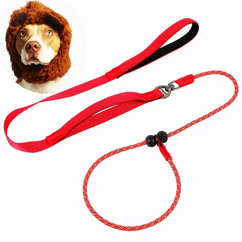 

Dog Leash Double Handle Dogs Leash P Rope Reflective Leashes for Dog Walking Multi-functional P Chain Leashes for Puppy Training