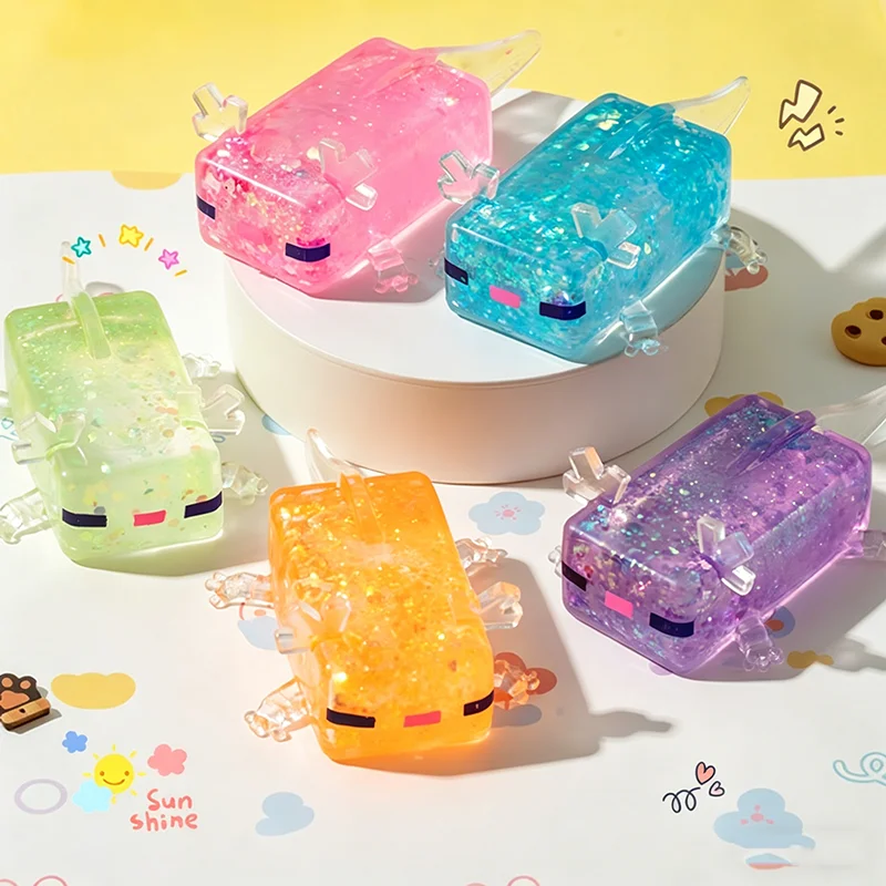 Axolotl Squishy Glitter Maltose Taba Squishy Squeeze Toys Anti-Stress Ball Slow Rising Stress Relief Axolotl Fidget Toy Gift
