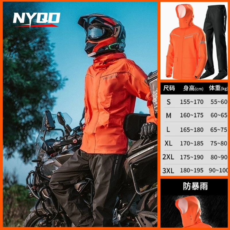 

Motorcycle Rain Suit Split Type Waterproof Raincoat Windproof Breathable Outdoor Rainwear for Motorbike Rider Moto Tour