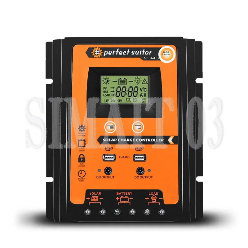 

Контроллер заряда солнечных батарей PWM 30А | 12В/24В, автоматический, с ЖК-дисплеем | Регулятор заряда свинцово-кислотных аккумуляторов для солнечных уличных фонарей/систем фотоэлектрических установок