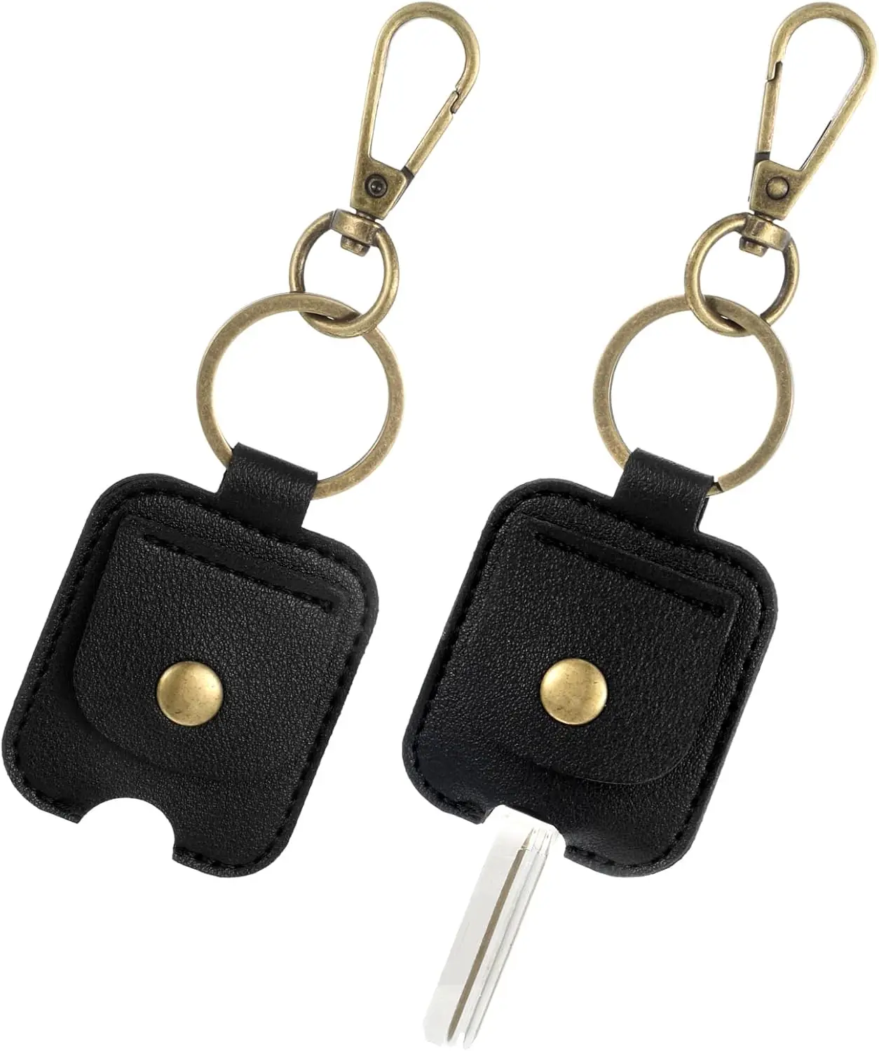 

2PCS Broken Car Key Loop Replacement Leather Car Key Cover Cute Keys Covers Caps Fod Protector Keyfob Keychain Holder